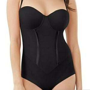 34B Size Flexees Black Shapewear Firm Control Body Briefer Strapless 1256